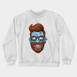 Hipster zombie Crewneck Sweatshirt